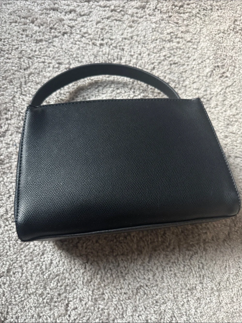 MOTF Black Top-Handle Satchel with Gold Hardware